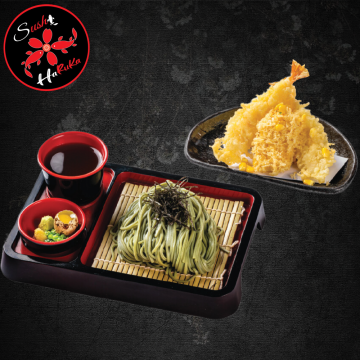 MÌ SOBA MATCHA LẠNH VÀ TEMPURA